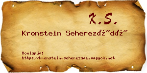 Kronstein Seherezádé névjegykártya